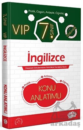 7. Sınıf VIP İngilizce Konu Anlatımlı Editör Yayınevi - 1