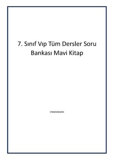 7. Sınıf Vıp Tüm Dersler Soru Bankası Mavi Kitap - 1