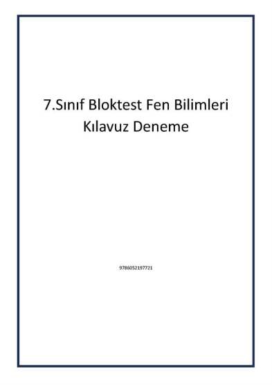 7.Sınıf Bloktest Fen Bilimleri Kılavuz Deneme - Bloktest Yayınları