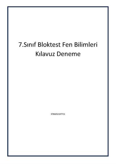 7.Sınıf Bloktest Fen Bilimleri Kılavuz Deneme - 1