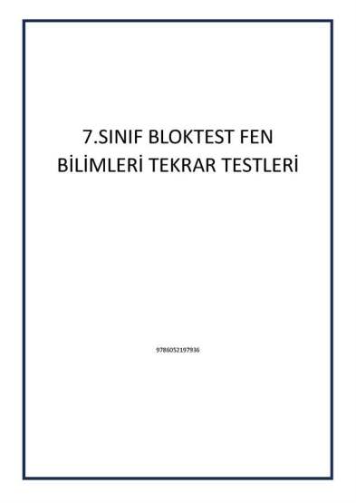 7.SINIF BLOKTEST FEN BİLİMLERİ TEKRAR TESTLERİ - Bloktest Yayınları