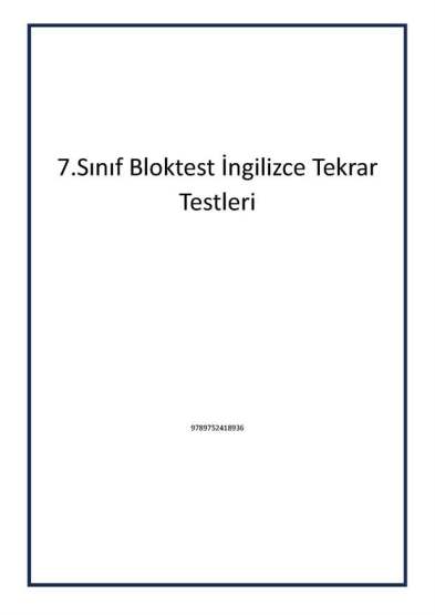 7.Sınıf Bloktest İngilizce Tekrar Testleri - Bloktest Yayınları
