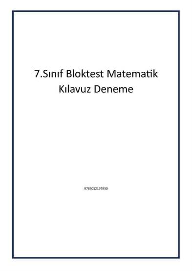 7.Sınıf Bloktest Matematik Kılavuz Deneme - Bloktest Yayınları