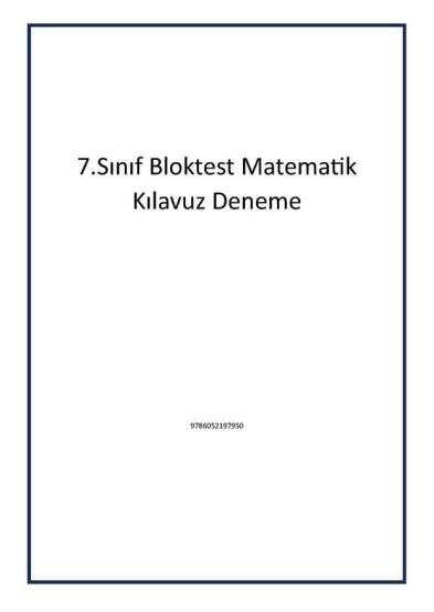 7.Sınıf Bloktest Matematik Kılavuz Deneme - 1