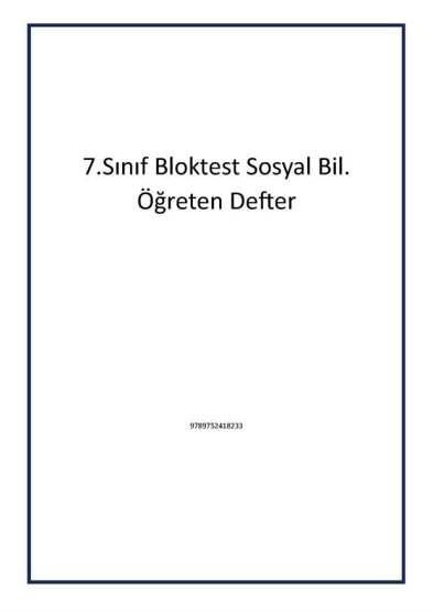 7.Sınıf Bloktest Sosyal Bil. Öğreten Defter - 1