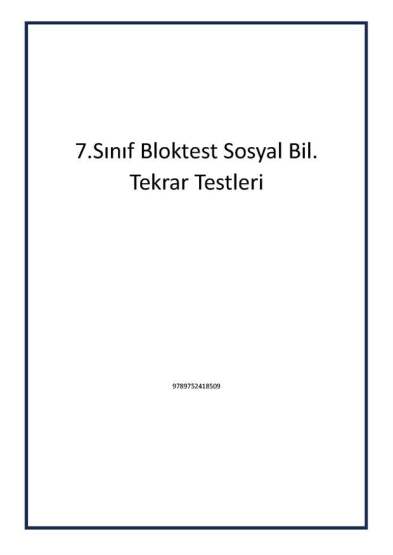 7.Sınıf Bloktest Sosyal Bil. Tekrar Testleri - 1