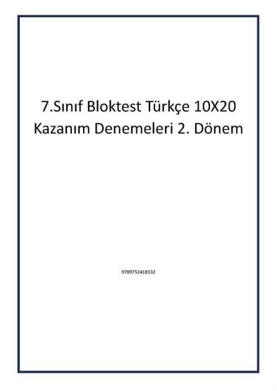 7.Sınıf Bloktest Türkçe 10X20 Kazanım Denemeleri 2. Dönem - 1