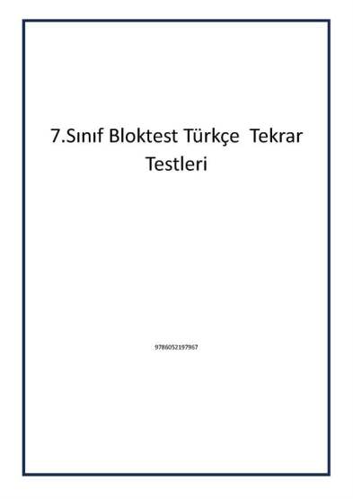 7.Sınıf Bloktest Türkçe Tekrar Testleri - 1