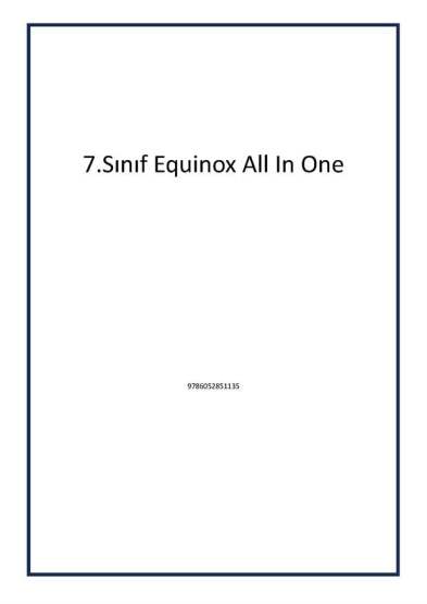 7.Sınıf Equinox All In One - Tudem Yayınları