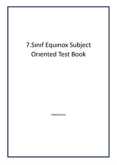 7.Sınıf Equınox Subject Orıented Test Book - 1