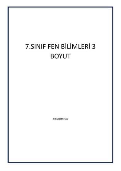 7.SINIF FEN BİLİMLERİ 3 BOYUT - Tudem Yayınları