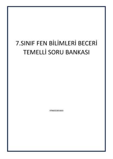 7.SINIF FEN BİLİMLERİ BECERİ TEMELLİ SORU BANKASI - Tudem Yayınları