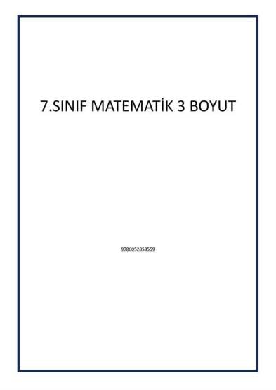 7.SINIF MATEMATİK 3 BOYUT - 1