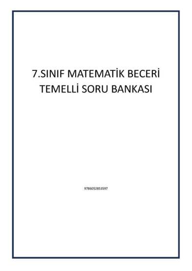 7.SINIF MATEMATİK BECERİ TEMELLİ SORU BANKASI - Tudem Yayınları