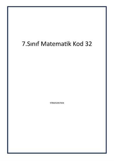 7.Sınıf Matematik Kod 32 - Tudem Yayınları