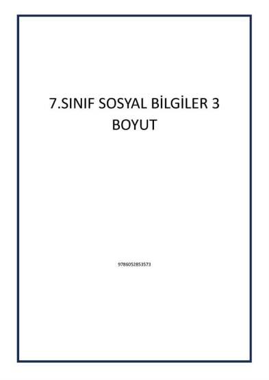 7.SINIF SOSYAL BİLGİLER 3 BOYUT - Tudem Yayınları