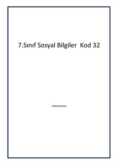 7.Sınıf Sosyal Bilgiler Kod 32 - Tudem Yayınları