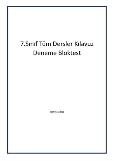 7.Sınıf Tüm Dersler Kılavuz Deneme Bloktest - Bloktest Yayınları