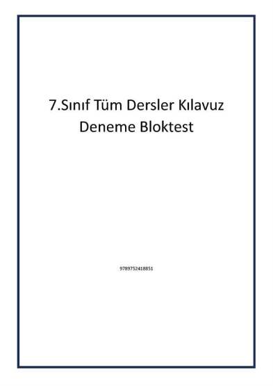 7.Sınıf Tüm Dersler Kılavuz Deneme Bloktest - 1