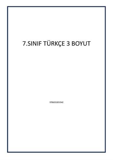 7.SINIF TÜRKÇE 3 BOYUT - Tudem Yayınları