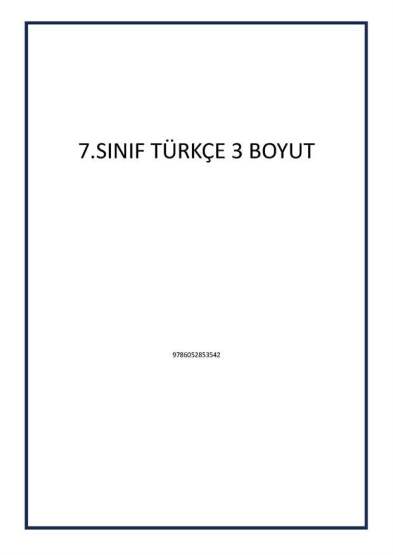 7.SINIF TÜRKÇE 3 BOYUT - 1