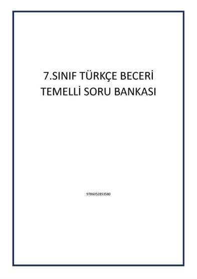 7.SINIF TÜRKÇE BECERİ TEMELLİ SORU BANKASI - Tudem Yayınları