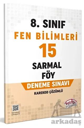 8. Sınıf Fen Bilimleri 15 Sarmal Föy Deneme Sınavı - Editör Yayınevi