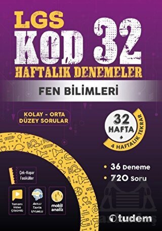 8. Sınıf Fen Bilimleri Kod 32 Haftalık Denemeleri - Tudem Yayınları