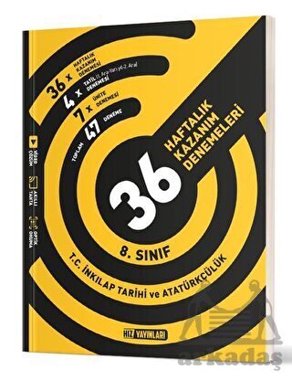 8. Sınıf İnkılap Tarihi 36 Haftalık Kazanım Denemeleri - Hız Yayınları