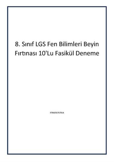 8. Sınıf LGS Fen Bilimleri Beyin Fırtınası 10'Lu Fasikül Deneme - Uzay Yayınları