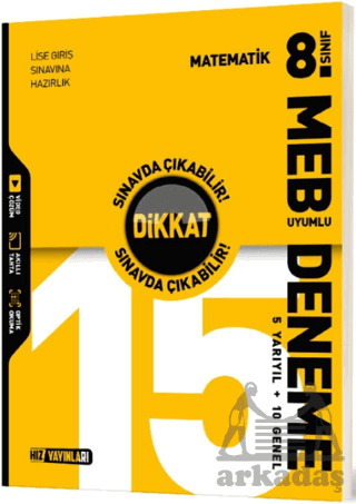 8. Sınıf Matematik 15 Deneme - 1