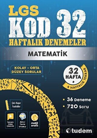8. Sınıf Matematik Kod 32 Haftalık Denemeleri - Tudem Yayınları