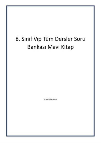 8. Sınıf Vıp Tüm Dersler Soru Bankası Mavi Kitap - Editör Yayınevi