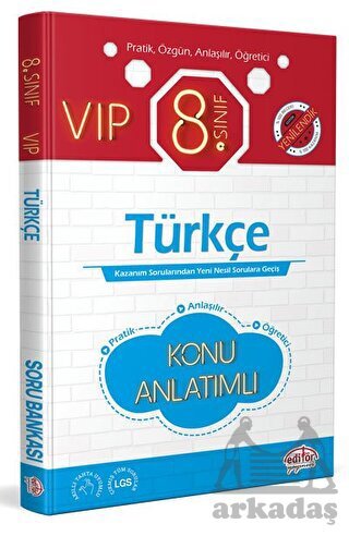 8. Sınıf Vıp Türkçe Konu Anlatımlı - Editör Yayınevi