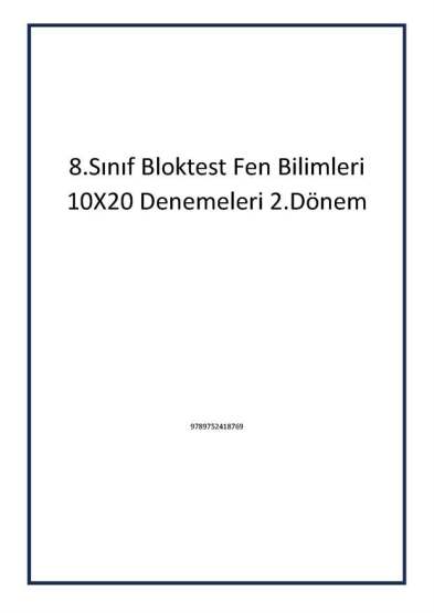 8.Sınıf Bloktest Fen Bilimleri 10X20 Denemeleri 2.Dönem - Bloktest Yayınları