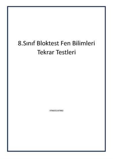 8.Sınıf Bloktest Fen Bilimleri Tekrar Testleri - Tudem Yayınları