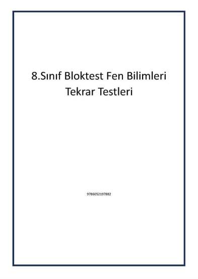 8.Sınıf Bloktest Fen Bilimleri Tekrar Testleri - 1