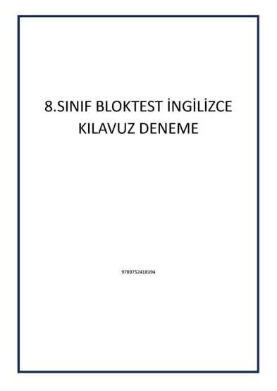 8.SINIF BLOKTEST İNGİLİZCE KILAVUZ DENEME - Bloktest Yayınları