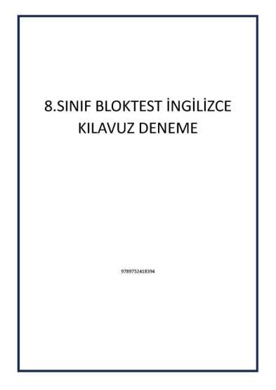 8.SINIF BLOKTEST İNGİLİZCE KILAVUZ DENEME - 1