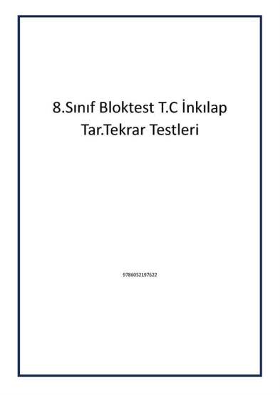 8.Sınıf Bloktest T.C İnkılap Tar.Tekrar Testleri - Tudem Yayınları
