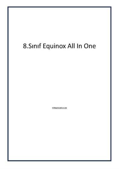8.Sınıf Equinox All In One - Tudem Yayınları