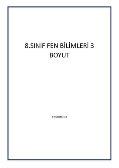 8.SINIF FEN BİLİMLERİ 3 BOYUT - Tudem Yayınları