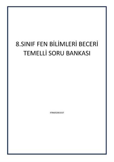 8.SINIF FEN BİLİMLERİ BECERİ TEMELLİ SORU BANKASI - Tudem Yayınları