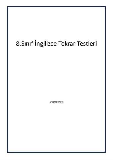 8.Sınıf İngilizce Tekrar Testleri - 1