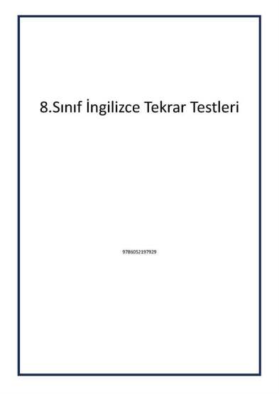 8.Sınıf İngilizce Tekrar Testleri - Tudem Yayınları
