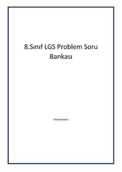 8.Sınıf LGS Problem Soru Bankası - Tudem Yayınları