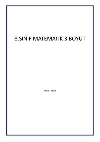 8.SINIF MATEMATİK 3 BOYUT - 1