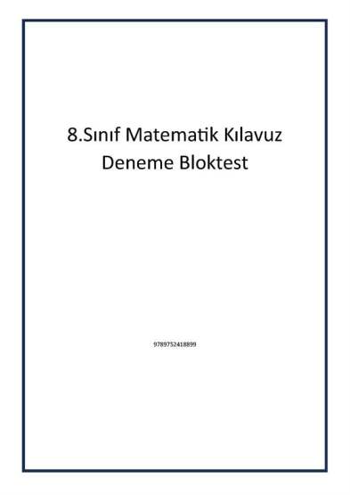 8.Sınıf Matematik Kılavuz Deneme Bloktest - Bloktest Yayınları