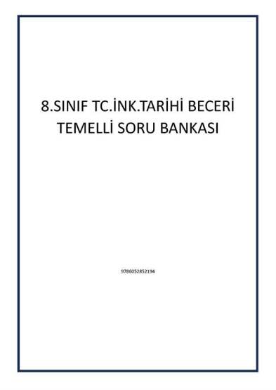8.SINIF TC.İNK.TARİHİ BECERİ TEMELLİ SORU BANKASI - Tudem Yayınları