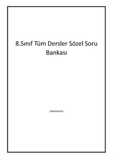 8.Sınıf Tüm Dersler Sözel Soru Bankası - 1